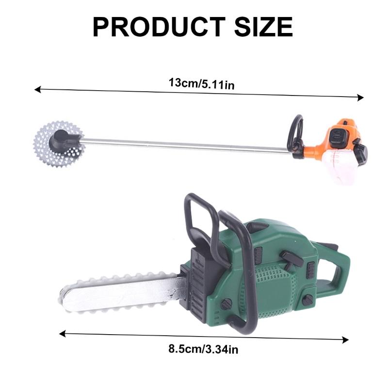 Creative Miniature Lawn Mower/Chainsaw for 1/12 Scale Dollhouses Simulation Plastic Mower Dollhouses Miniature Furniture