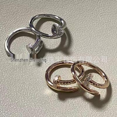 Kajia High-End 925 Silver CNC Diamond Nail Ring - Luxurious and Unique Design.