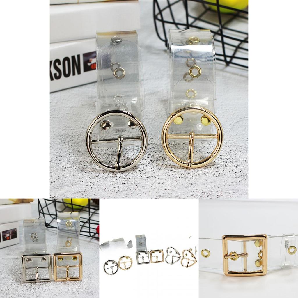 Womens Clear Resin Belt With Heart Or Circle Buckle For Casual Dressing And Student Style