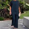 Women's 2 Piece Chiffon Casual Plus Size Wide Leg Pants Suit Asymmetric Layers Wedding Guest Outfits for Spring Summer