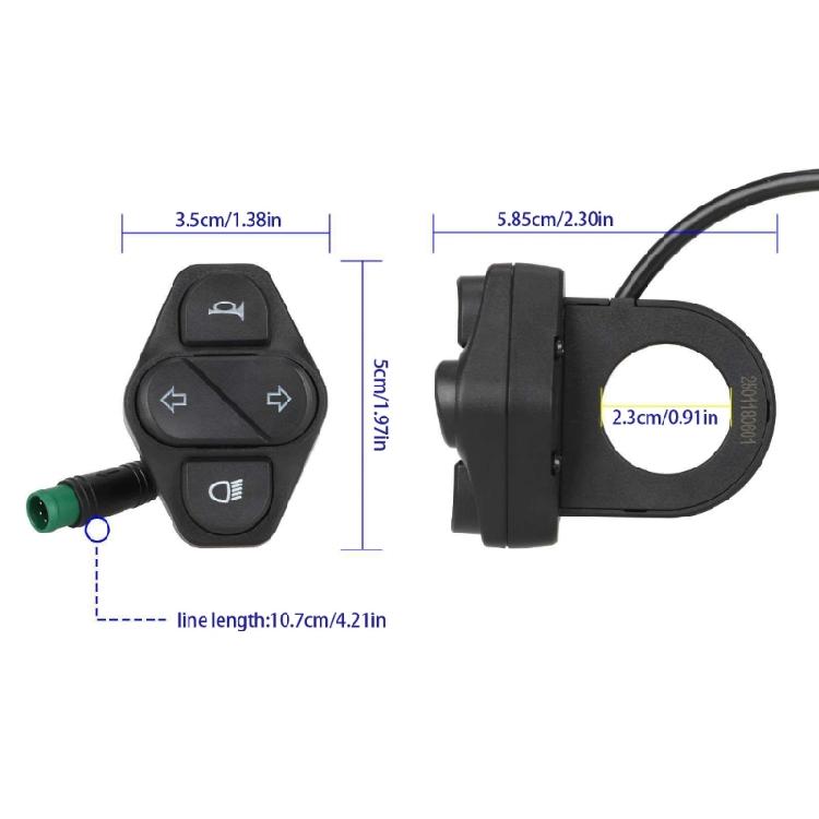 Waterproofs Headlight Button Switches Electric Scooter 5 Pin Turn Signal Switches Replacement Headlight Switches