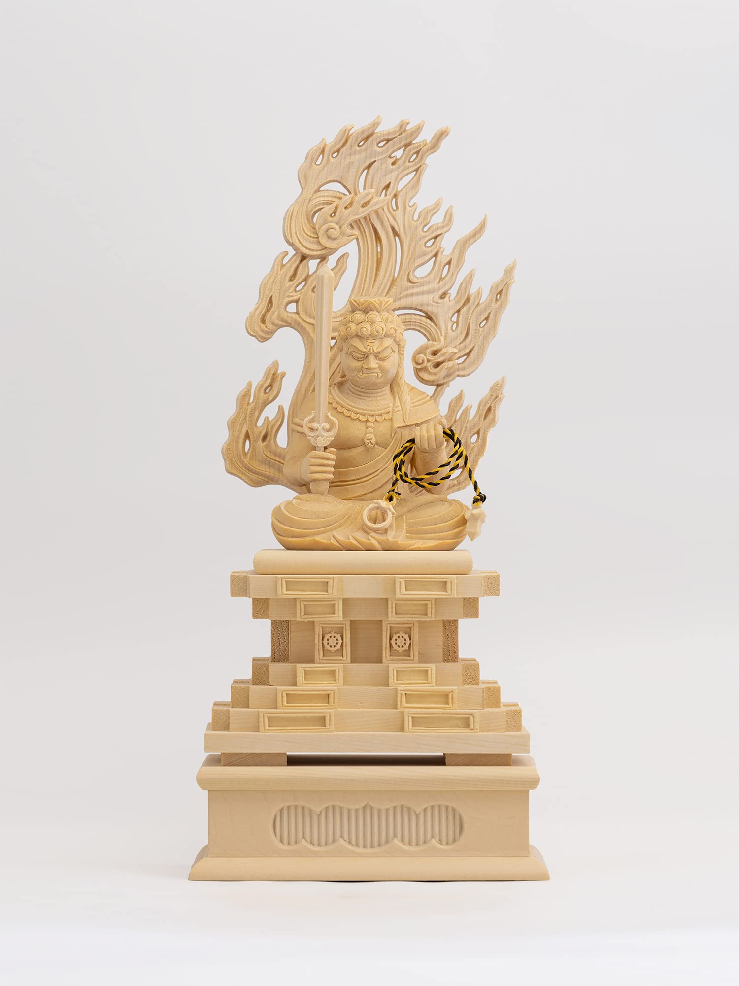 

Деревянный Будда Акала сидящий божество-хранитель рожденных в год знака зодиака статуя, статуя, 22,5 см (деревянный кипарис) - зодиак, петух, (Фудо