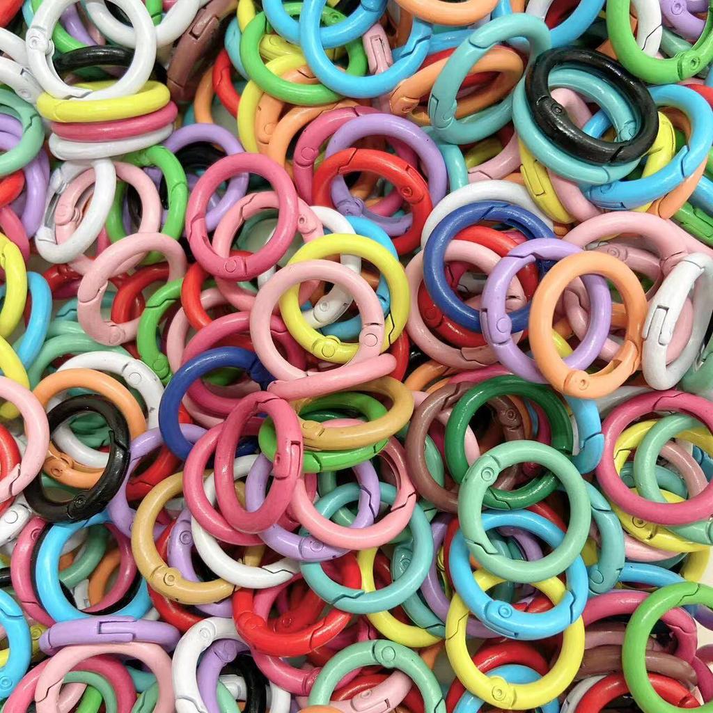 Yogodlns 10 ks/Lot 16 barev Kovová O kroužková spona Otevíratelná Kulatá Karabina Klíčenka Klipy Hák Psí Řetěz DIY Šperky Spona Konektor Tašky Příslušenství