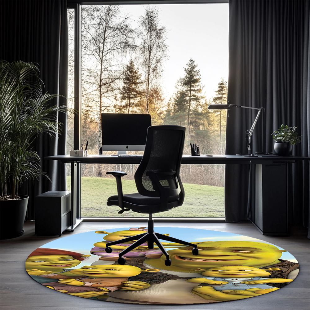 Runder Shrek-Teppich Teppich Stuhlteppich Teppich für Wohnbereiche Eingangsbereich Fußmatten, für Bürostuhl Wohnzimmer Schlafzimmer Küchenraum.
