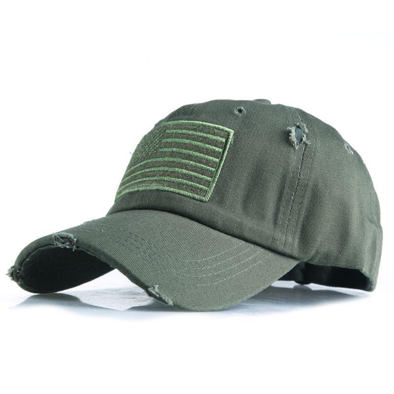 American Flag Pure Color Baseball Cap Men's Cotton Summer Hat Sun Protection Sun Hat Women's Summer Hat Cross-Border Hot Hat