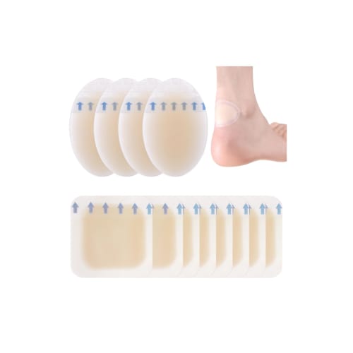 PrimeBlis Anti-Shoe Blister Tape, Foot Protection Pads, 12-Pack, Waterproof, Strong Adhesive, Cushioned, Prevents Heels, Toes, and Soles from Friction