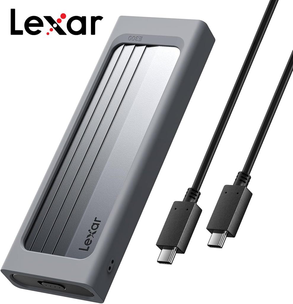 Lexar M.2 NVMe SSD Gehäuse 10Gbps USB 3.2 Gen 2 Typ-C Externes Festplattengehäuse SSD-Leser, Mobile Solid State Disk Box, Unterstützt NVMe SSD bis zu 4TB