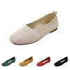 Women's Plus Size Breathable Flyknit Casual Round Toe Slip On Flats Lightweight Flexible Sole Comfortable Walking Shoes
