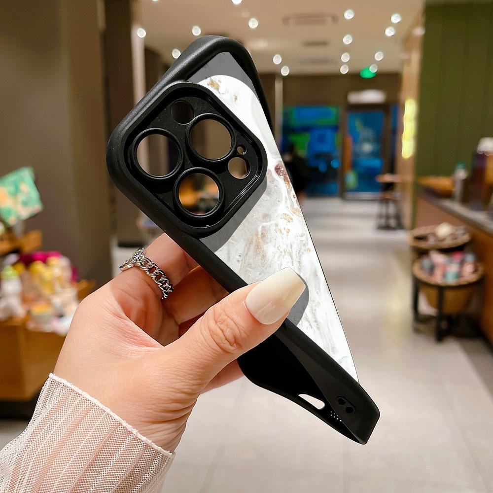 Phone Case For iPhone 17 16 15 14 Pro Max Plus 13 12 11 Pro XR X XS 7 8 Plus SE2 17Air Oil Painting Gold Marble Shockproof Cover