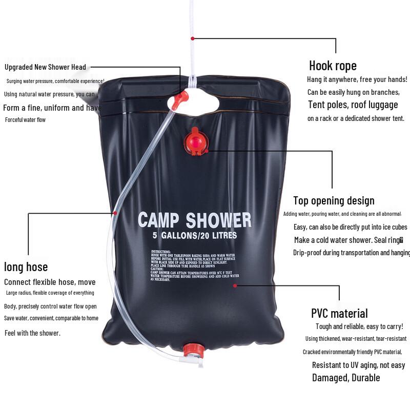 Brangdy Portable Solar Outdoor Shower Bag