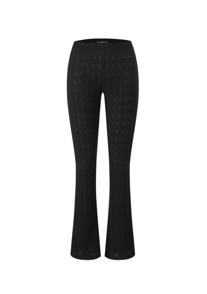 Cotton Rivers Club Lace Bootcut Leggings (Black)
