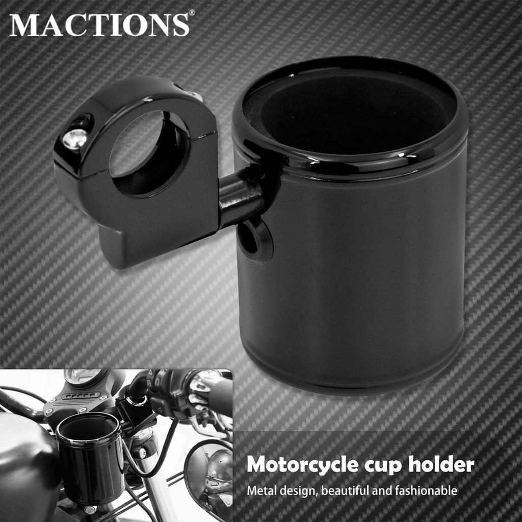 Motorcycle Black Handlebar Cup Holder Adjustable 22mm-32mm For Harley Sportster XL72 48 1200 883 Dyna Softail Touring Breakout