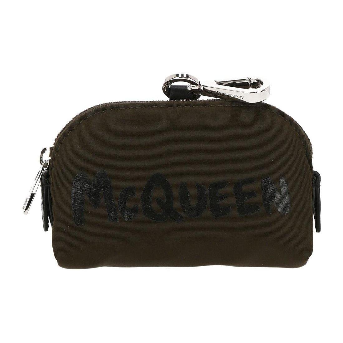 Alexander McQueen Printed Letter Graffiti Zip Nylon Clutch Bag Small Women clutch bags Dark-Brown 687062-16X31-3250 Basic Set (Bag+Dust Bag)