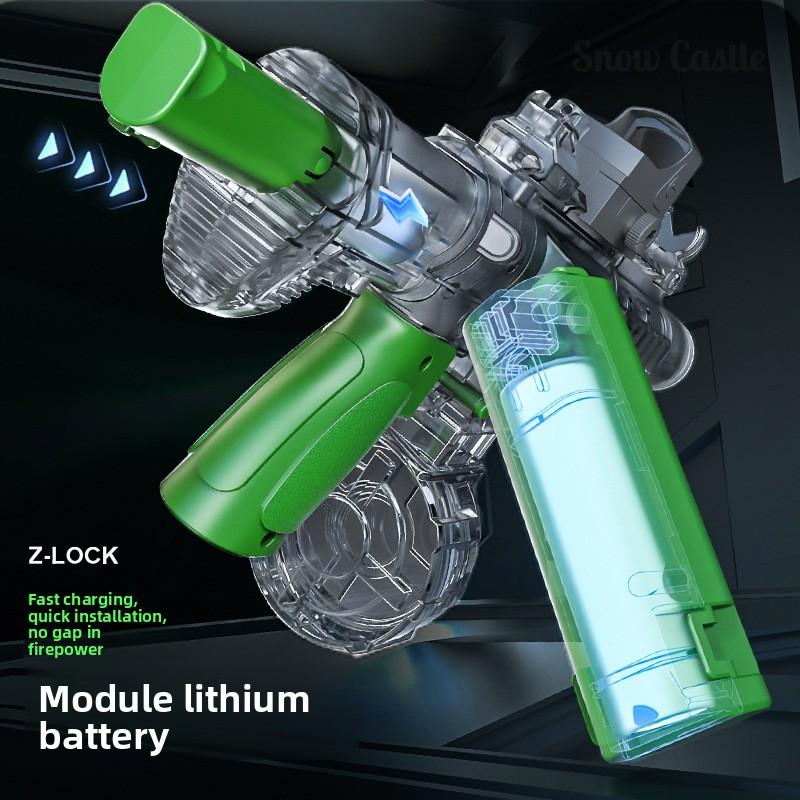 Simulated Firing and Recoil Electric Water Gun Toys Children Automatic Sensor Lights Water Pistol Outdoor Beach Kids Toy Gift