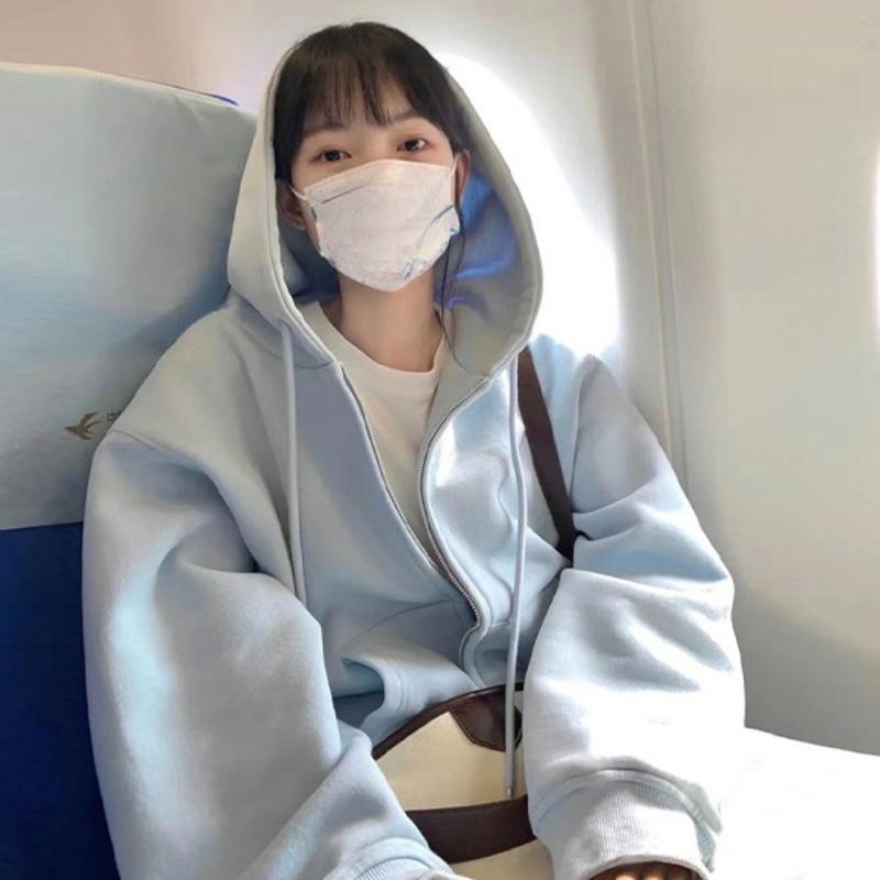 Women's Hooded Sweatshirt/zip-up Cardigan for Autumn/winter; Casual Outerwear for Women