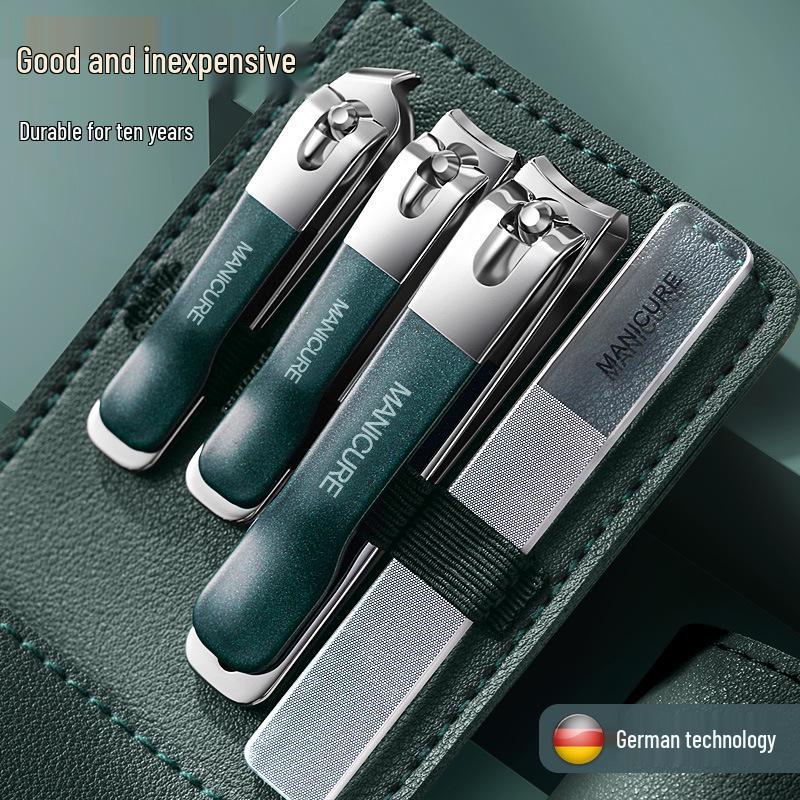

Stainless Steel Professional Manicure Pedicure Kit - Portable Nail Clippers Set
