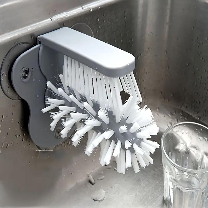 

1PC Multi-Function Sink Mount Cup Brush - Glass and Container Cleaning Brush - Double Action Beverage and Container Cleaner