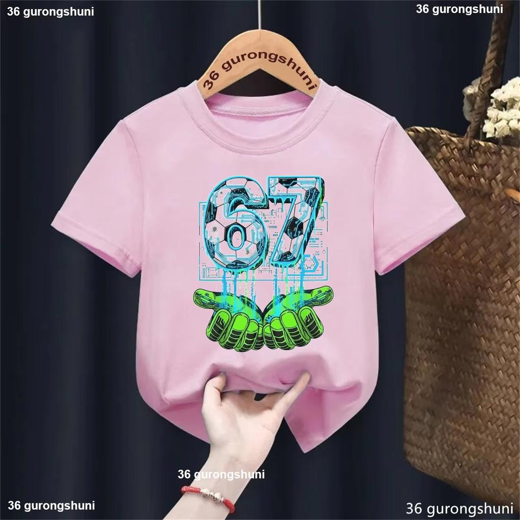 Kids 67 Themed Colorful Print TShirt Soft Cotton Fabric Breathable and Comfortable Ideal for Toddlers and Childrendf0238