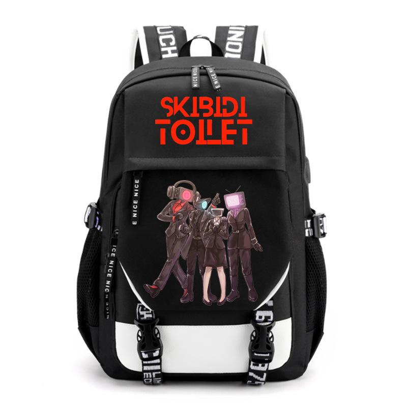 Skibidi Toilet Trend Simple Couple Junior High School Student College Student School Bag Fashion Large Capacity Shoulders