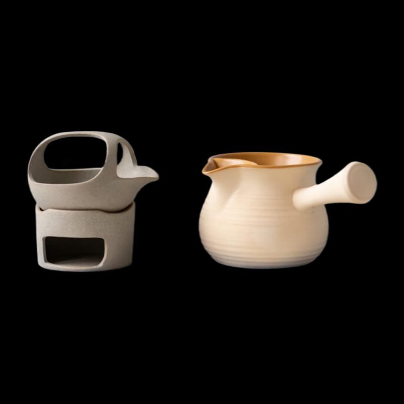 White Ceramic Tea Brewing & Roasting Set
