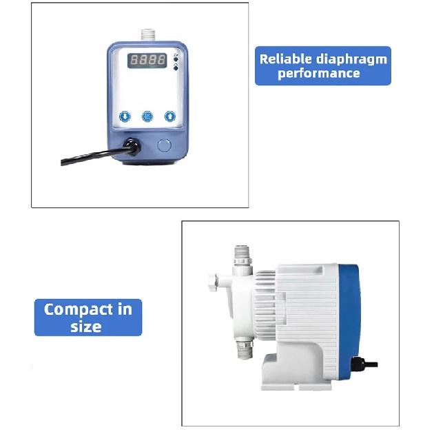 Electromagnetic Diaphragm Metering Pump 1-20L/H Dosing Pump for Acidic Chemicals Chlorine Water Treatment Precision Dosing Pump