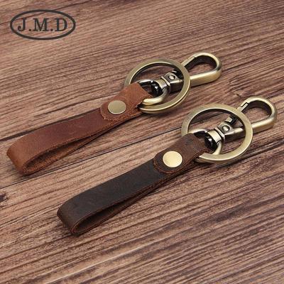 Handgefertigter Auto-Schlüsselanhänger aus echtem Leder im Vintage-Stil, Rindsleder, Bronze – kreatives kleines Geschenk