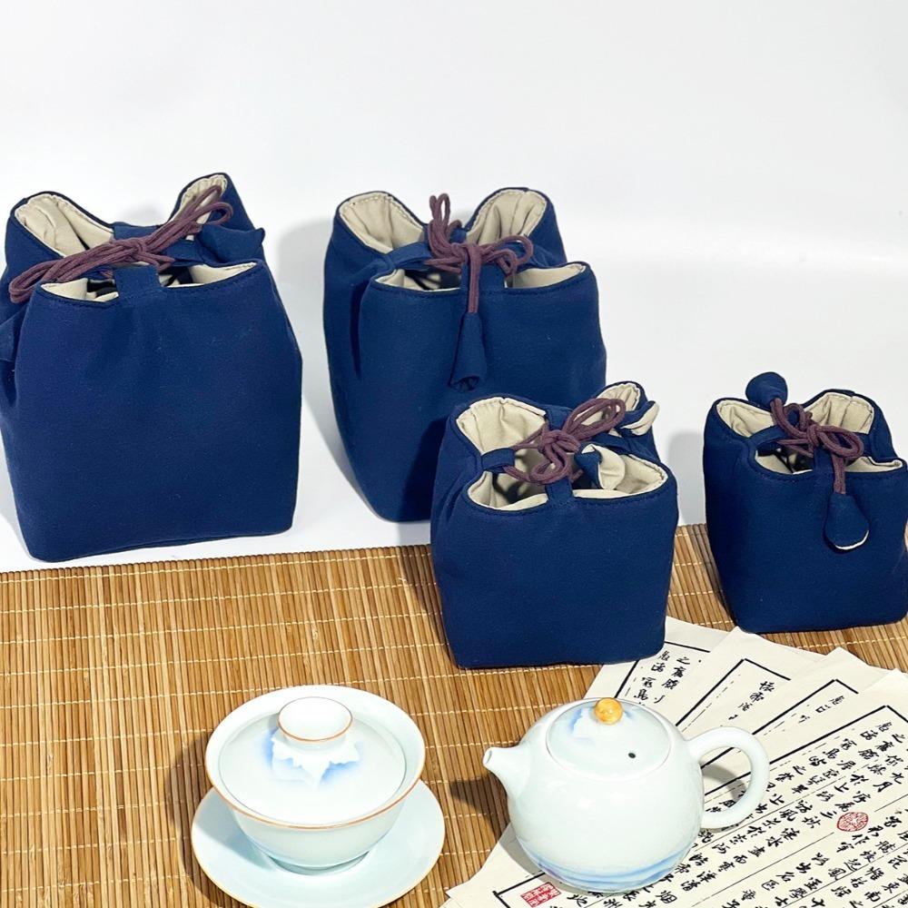 Chinese Style Teacup Drawstring Cloth Pouch Tea Ceremony Accessories Teaware Storage Bag  Unisex XS-Style 2