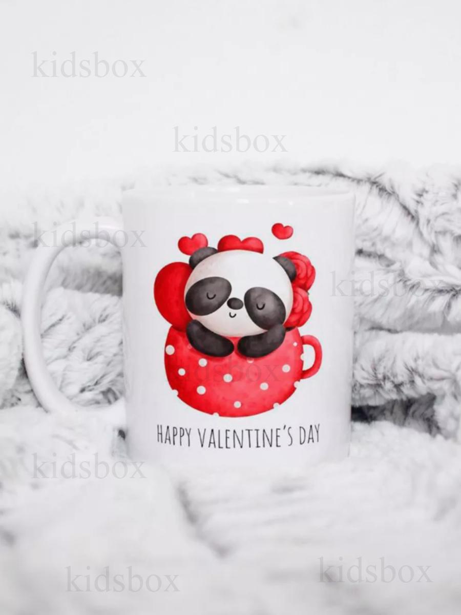 

Кухоль 14 лютого з принтом керамічна чашка День Святого Валентина 330 мл 9.5 білий