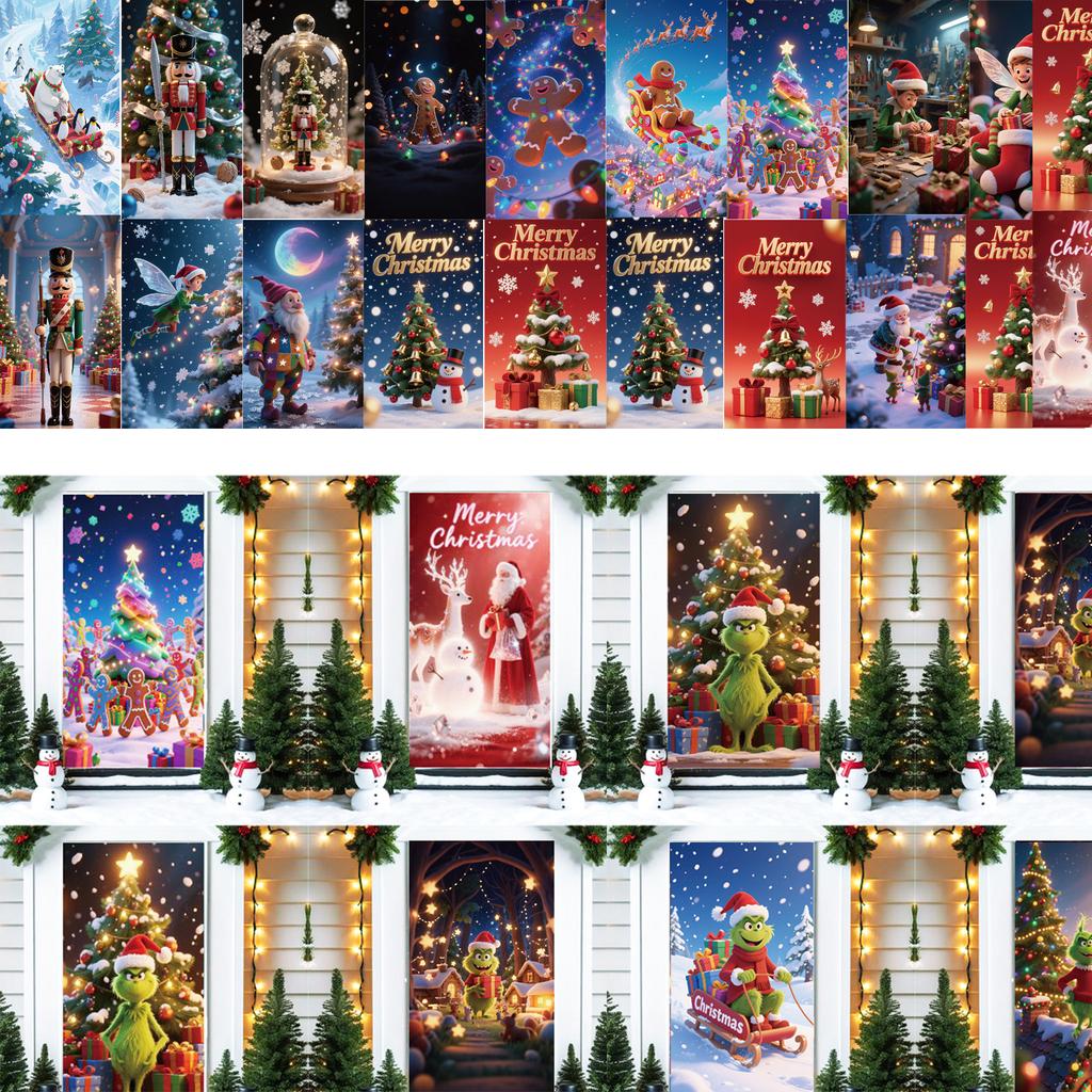 Christmas Door Curtain Background Door Decoration