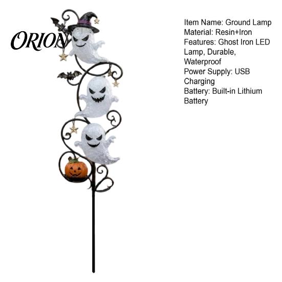 Spooky Outdoor Lawn Decorations Halloween Ghost Garden Stake LED Light, Waterproof Ground Glowing Yard Art Lamp, for Path Decoration Holiday