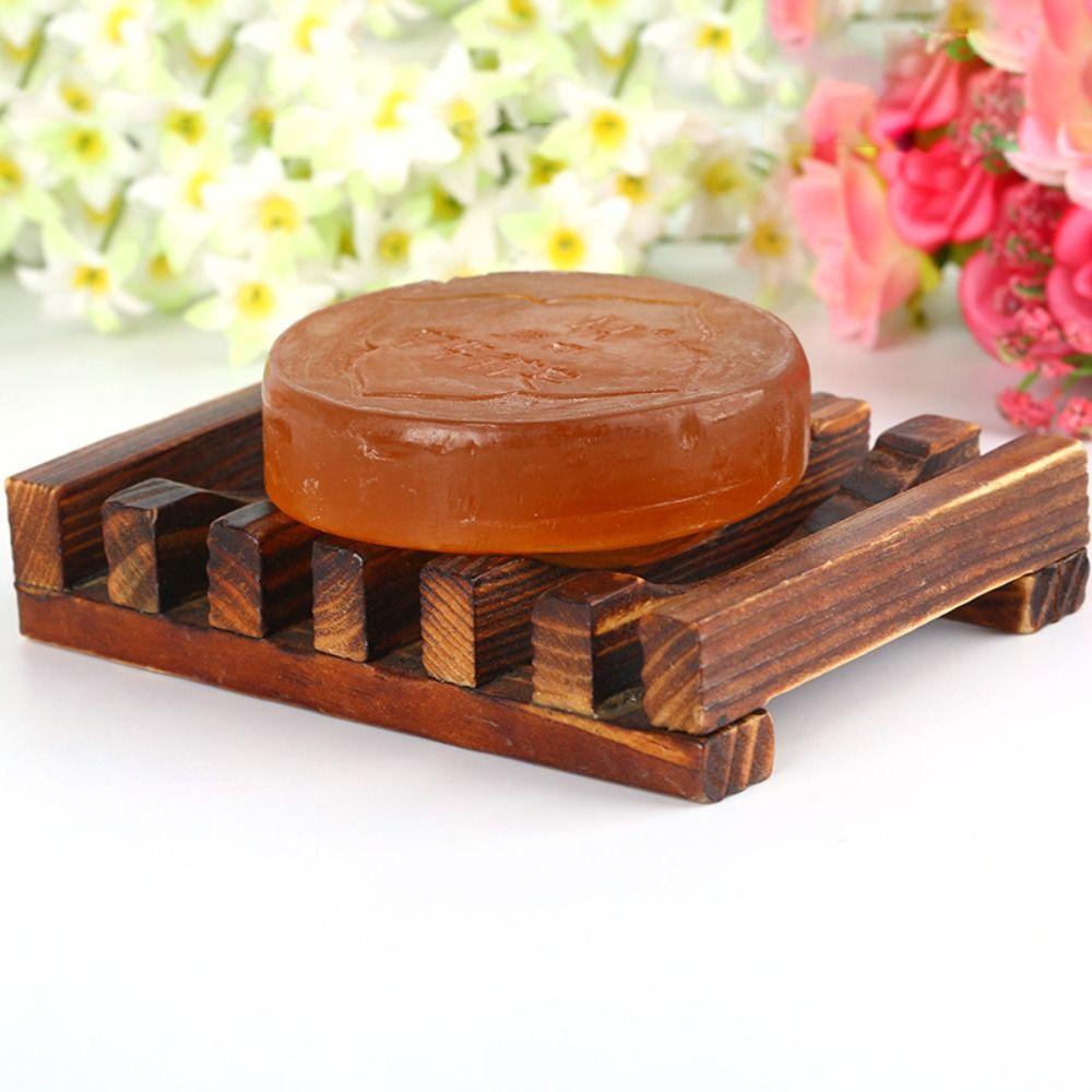 Toilet Wooden Storage Tray Natural Bathroom Sponge Holder Soap Container Soap Dish Draining Rack