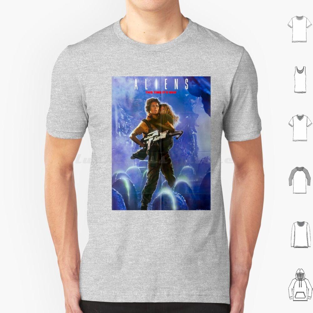 1986 Poster No Bottom Text T Shirt 6xl Cotton Cool Tee 1979 Sigourney Weaver Movie Retro Vintage Movies Scifi Xenomorph S