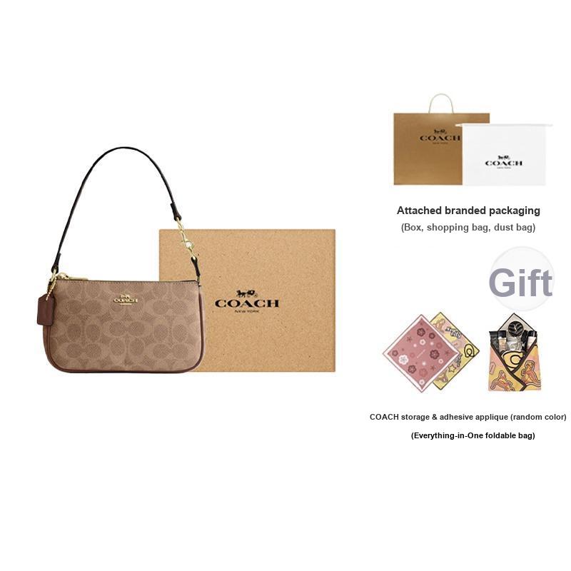 Coach Nolita 19 Vintage Klassisch Blumendruck Reißverschluss Synthetikleder Schulter-Tragetasche Kleine Damen Handtaschen Braun Gelb CW426-IMXHE