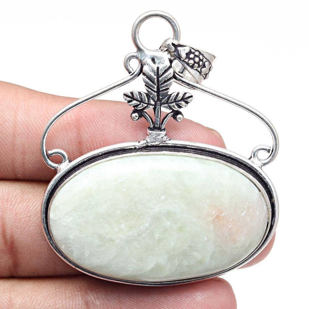 Necklace Green SSepterian Gemstone Handmade Gift For Her Jewelry 2.5"