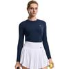 Fila Tennis Fashion Personality Classic Simple Retro Sports Training Comfortable Long Sleeve T-Shirt Women tops Sky-Blue A11W613215FBU