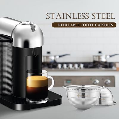 Paslanmaz Çelik Kahve Kapsülleri Vertuoline GCA1 Pod Filtreleri Bardak 70ml/230ml