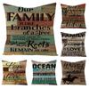 Retro Letter-printed Throw Pillow Covers Polyester Home Sofa Cushion Cover Home Living Room Bedroom Headboard Cushion 60x60cm