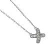 TIFFANY&Co. Cross-stitch Necklace Pt950Platinum/diamond 3.85g Women Used