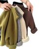Kids Thick Fleece Lined Knitted Sweater Warm Winter Long Sleeve Pullover For Boys And Girls