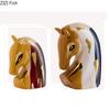 Painted Ceramic Horse Gold Plated Animal Artwork Statue Desk Decoration Ornaments Colorful Horse Sculpture Room Aesthetics Decor