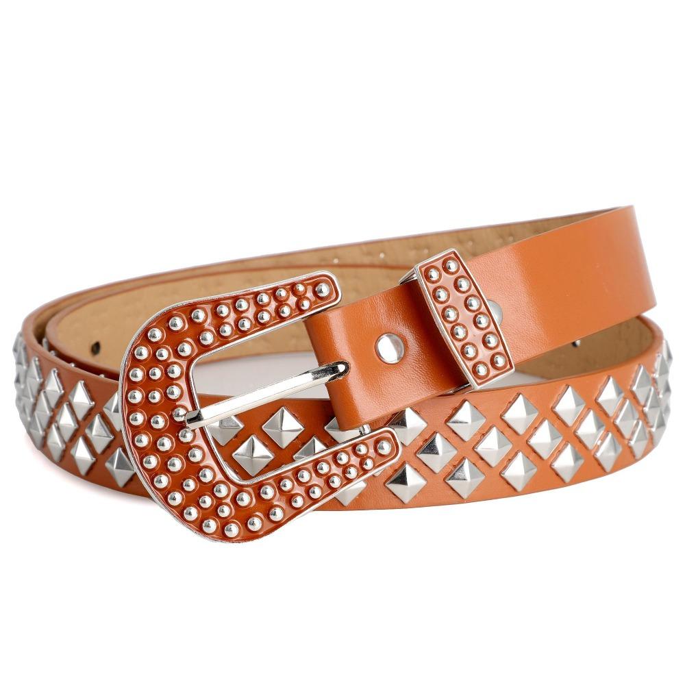 Повседневный винтажный кожаный ремень из ПУ Y2k Панк-стиль Заклепки Панк-ремень Регулируемый Субкультурный ремень Унисекс