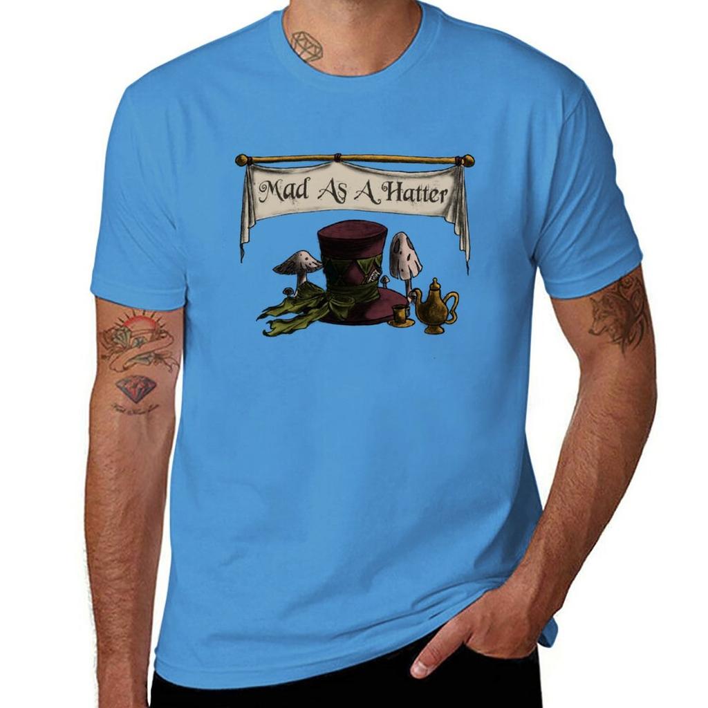 Mad As A Hatter TShirt Quick Drying Plain Shirts Graphic Tees Clothes for Men