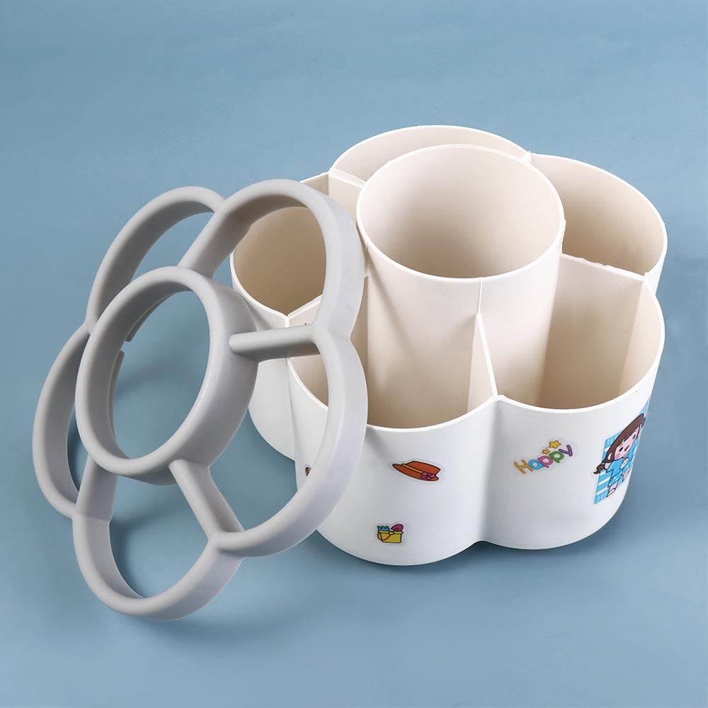 360° Otočný organizér na tužky Bílý úložný box na rtěnky Zábavný držák na štětce na make-up Stolní