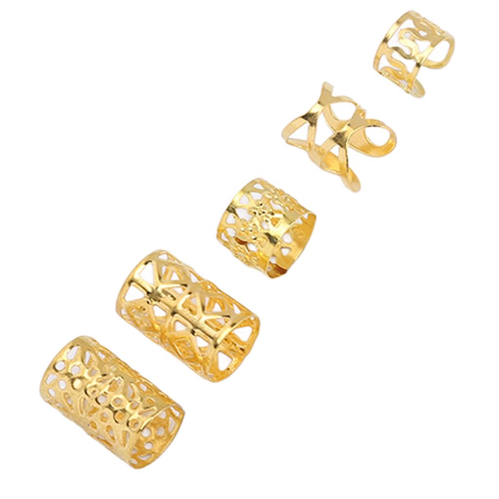 200Pcs Vikings Hair Jewelry Norse Runes Braids Tube Beads Dreadlocks Decoration Accessories Gold