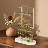 Jewelry Display Organizers Metal Wood Bathroom Storage Rack For Earrings Necklaces Bracelets Space Efficient