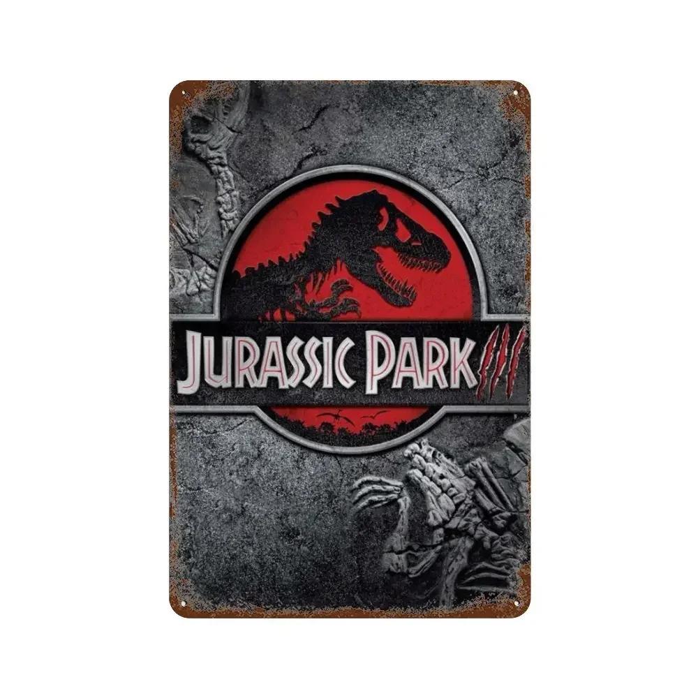 Jurassic Park Dinosaur Science Fiction Movie Sign Decor Metal Plate Poster Vintage Tin Sign Garage Man Cave Plaque Decoration