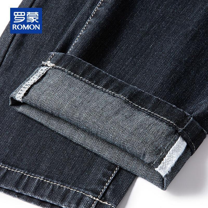 ROMON Men's Summer Loose Straight Fit Stretch Denim Jeans