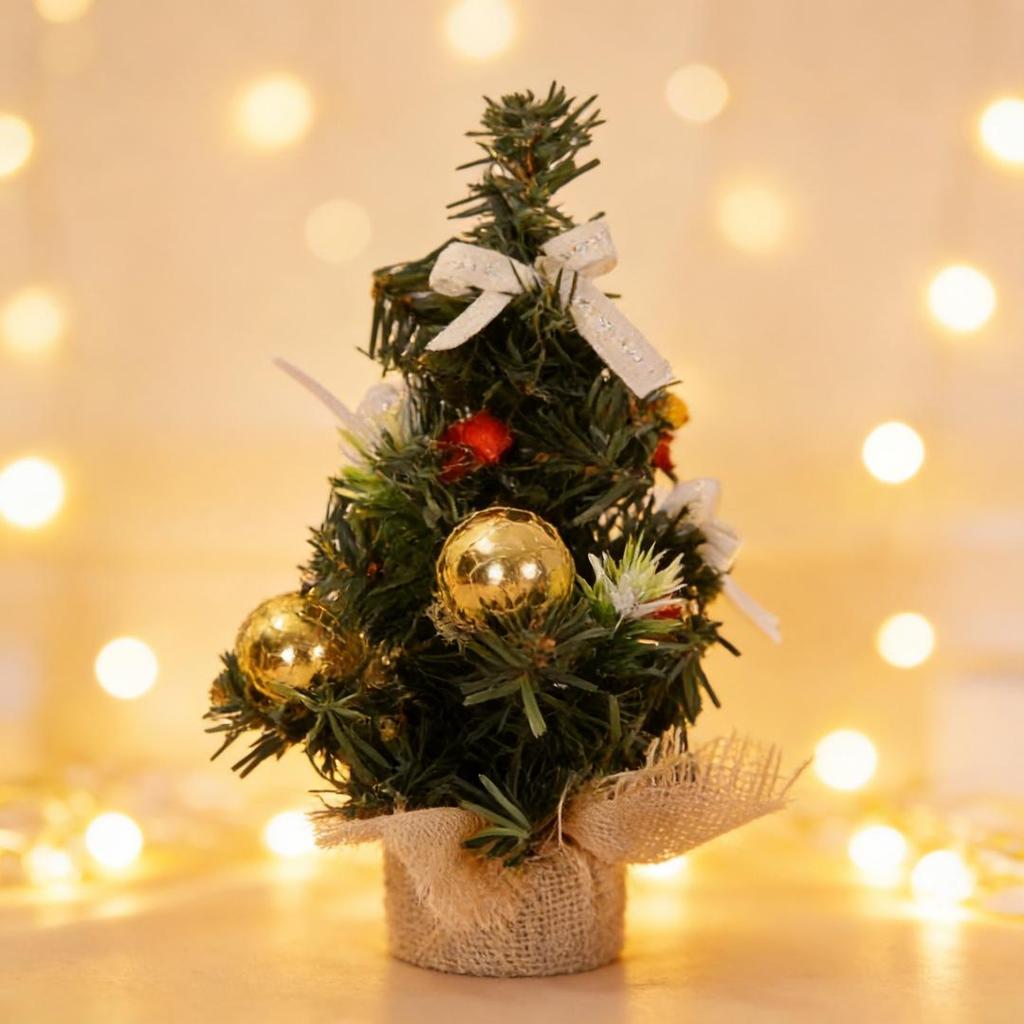 Mini 20cm Cartoon Christmas Tree Ornaments for Tabletop and Mall Decor