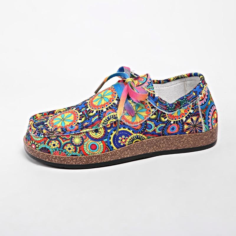 New Large-sized Lace-up Low-top Women's Lazy Canvas Flat Single Shoes
