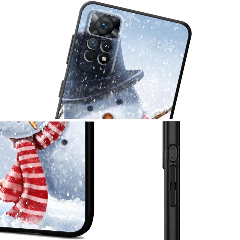 Black Snowman Merry Christmas Shockproof Case Cover for Huawei P30 Lite P20 Lite P30 Pro P Smart Z P10 P40 Lite E P50 Pro P20